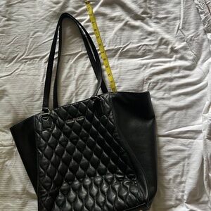 Vera Bradley black leather shoulder tote/purse